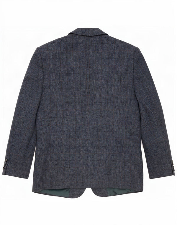 Jachetă vintage pentru bărbați cu 2 nasturi IT 52 XL bleumarin Check
