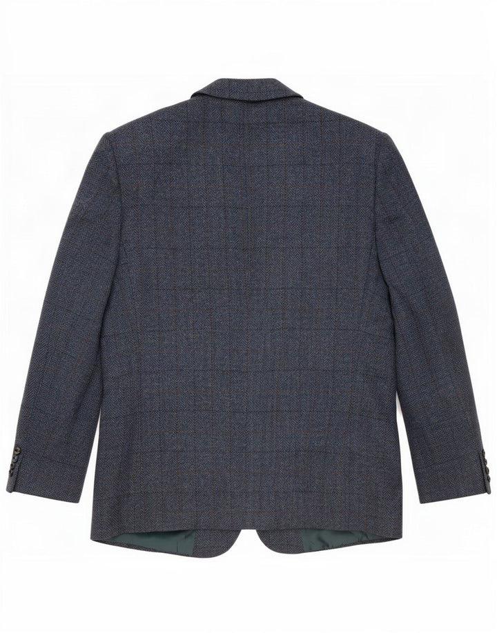 Jachetă vintage pentru bărbați cu 2 nasturi IT 52 XL bleumarin Check