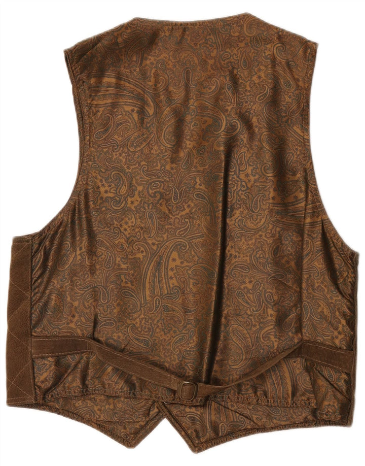 Vestă vintage pentru bărbați din piele intoarsa mare maro