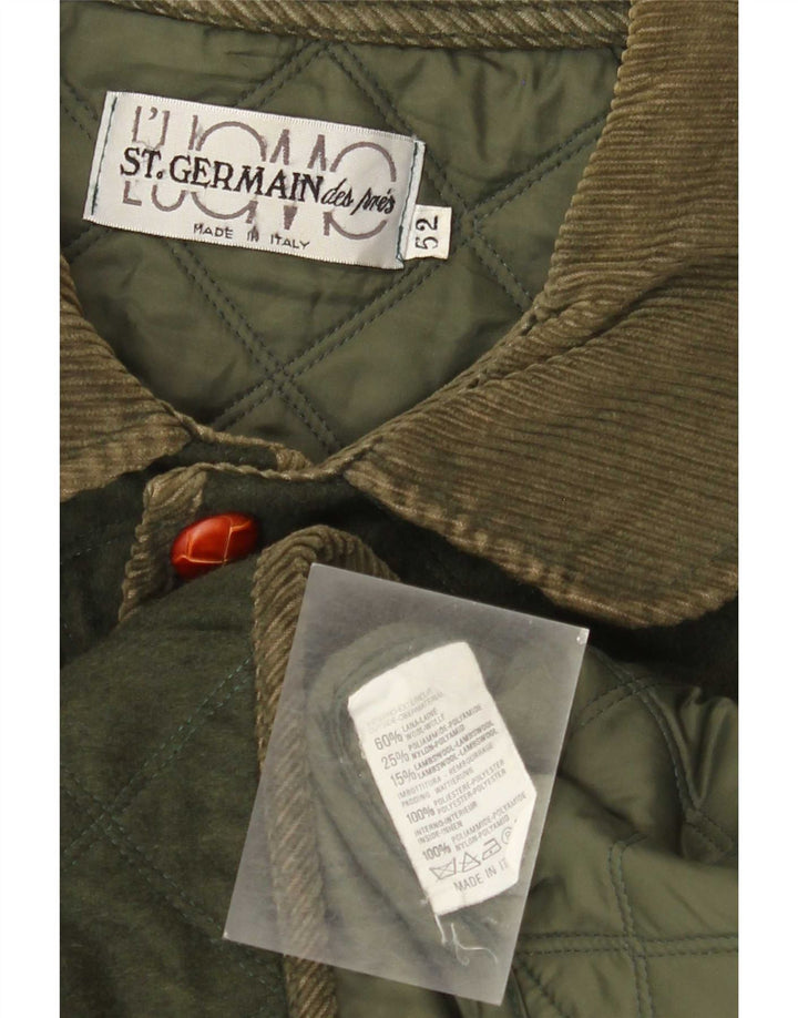 Jachetă matlasată pentru bărbați St. Germain IT 52 XL Kaki Lână color bloc