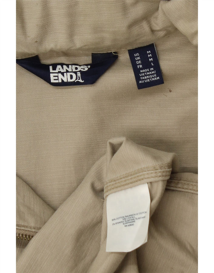 Jachetă cu glugă pentru femei Lands End UK 14, bumbac verde mediu