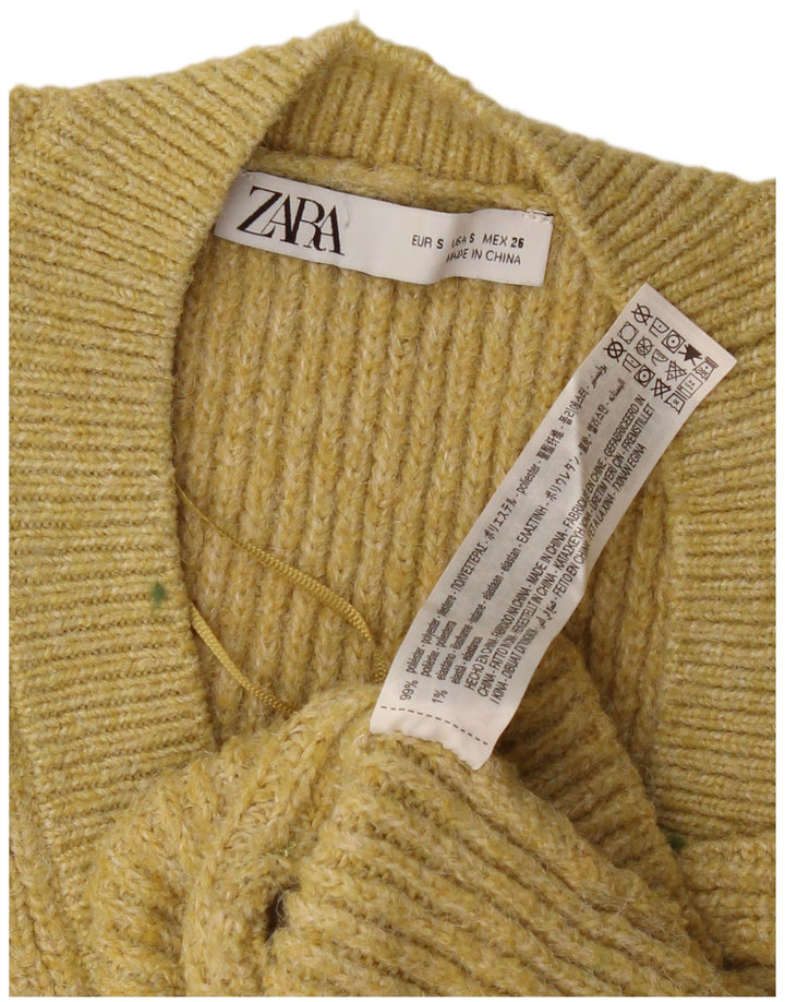 Vesta pentru femei Zara UK 10 Poliester galben mic
