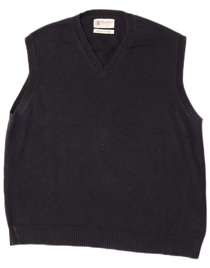 Marks & Spencer pentru bărbați Blue Harbour Vest Tank Top mare din bumbac bleumarin