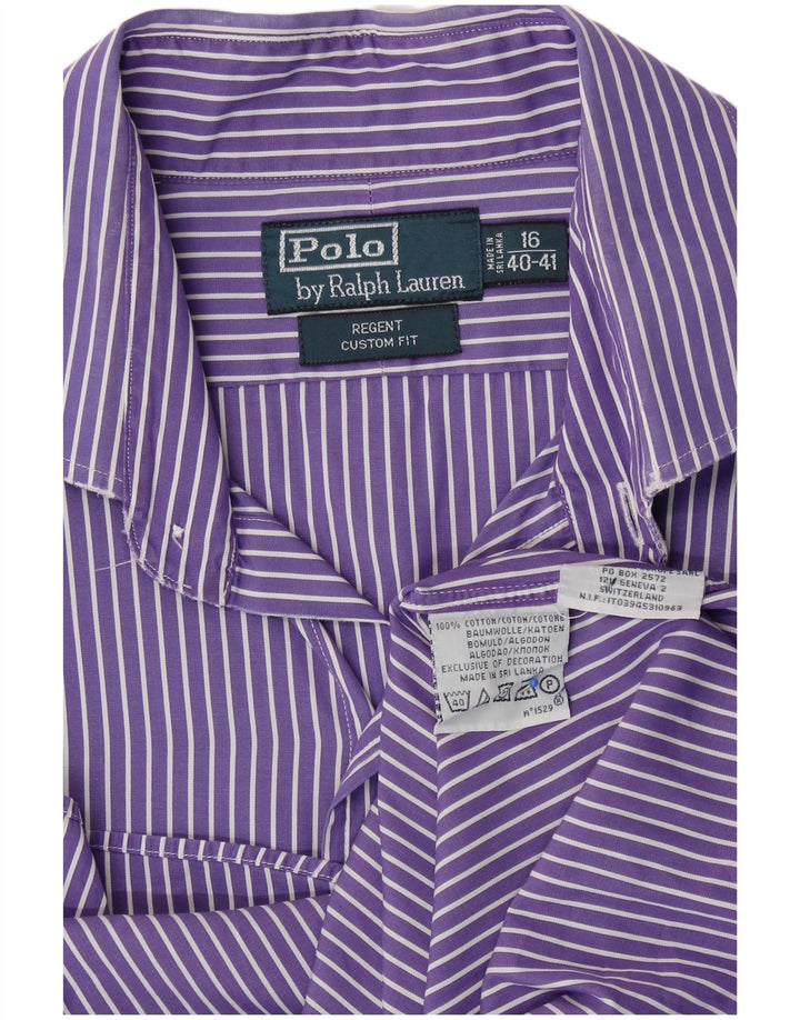 Cămașă Regent pentru bărbați Polo Ralph Lauren Mărimea 16 Bumbac mare cu dungi violet