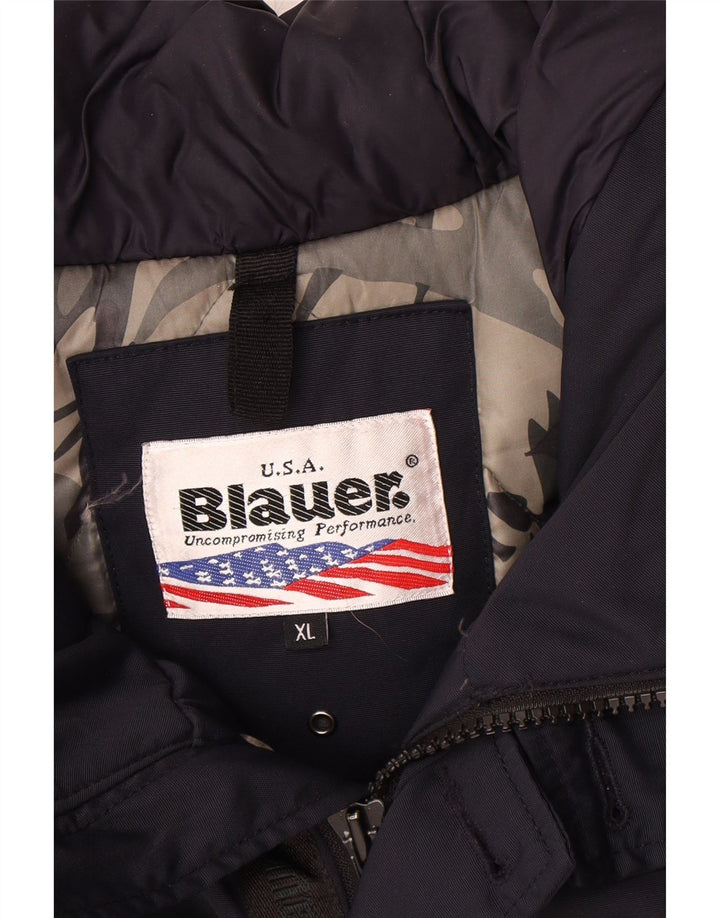 Jachetă parka cu glugă pentru bărbați BLAUER UK 42 XL bleumarin