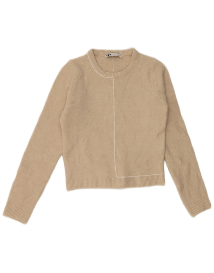Pulover pentru damă Zara, cu gât turnut, UK 10 Mic Bej