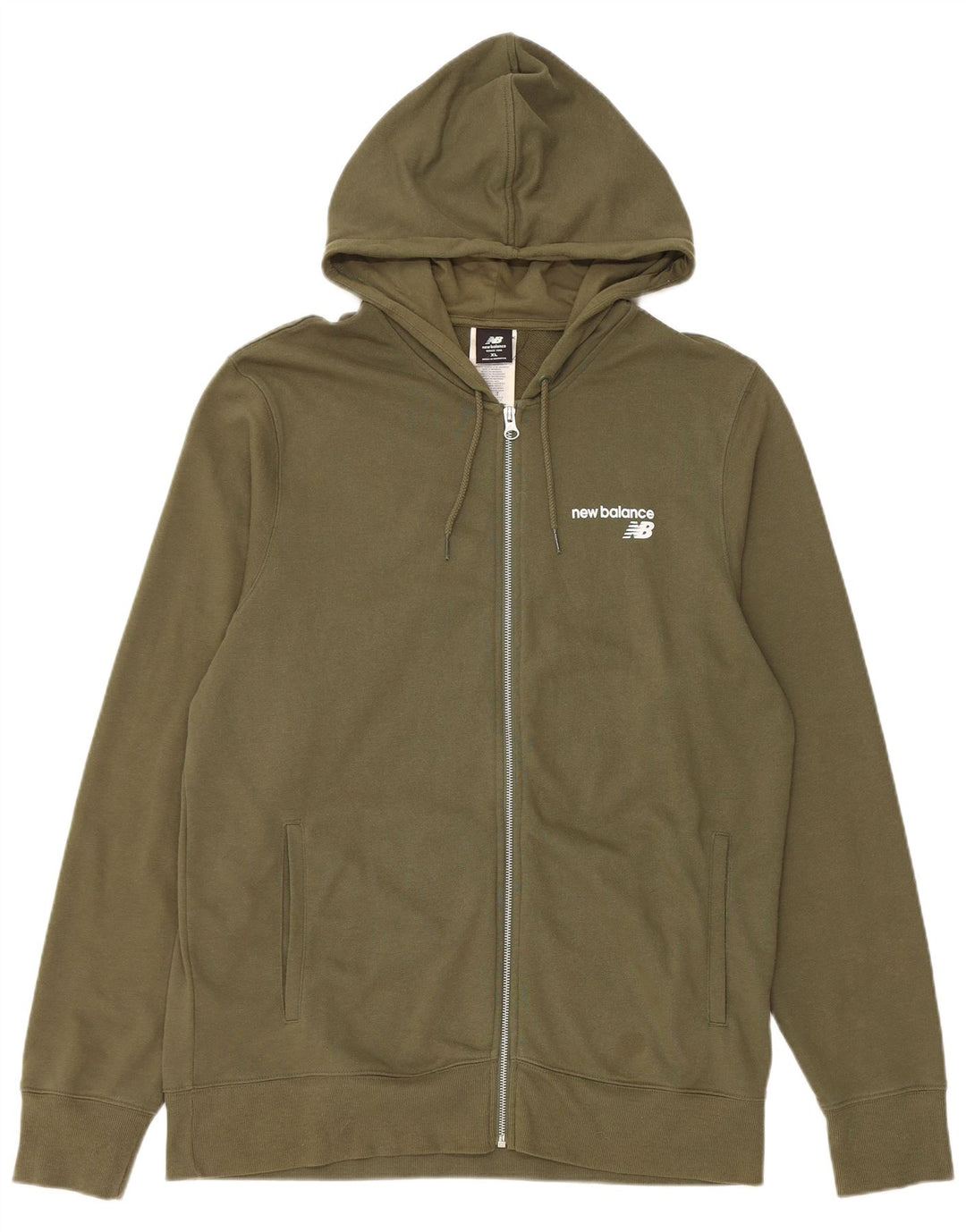 Pulover cu glugă cu fermoar NEW BALANCE pentru bărbați, bumbac kaki XL