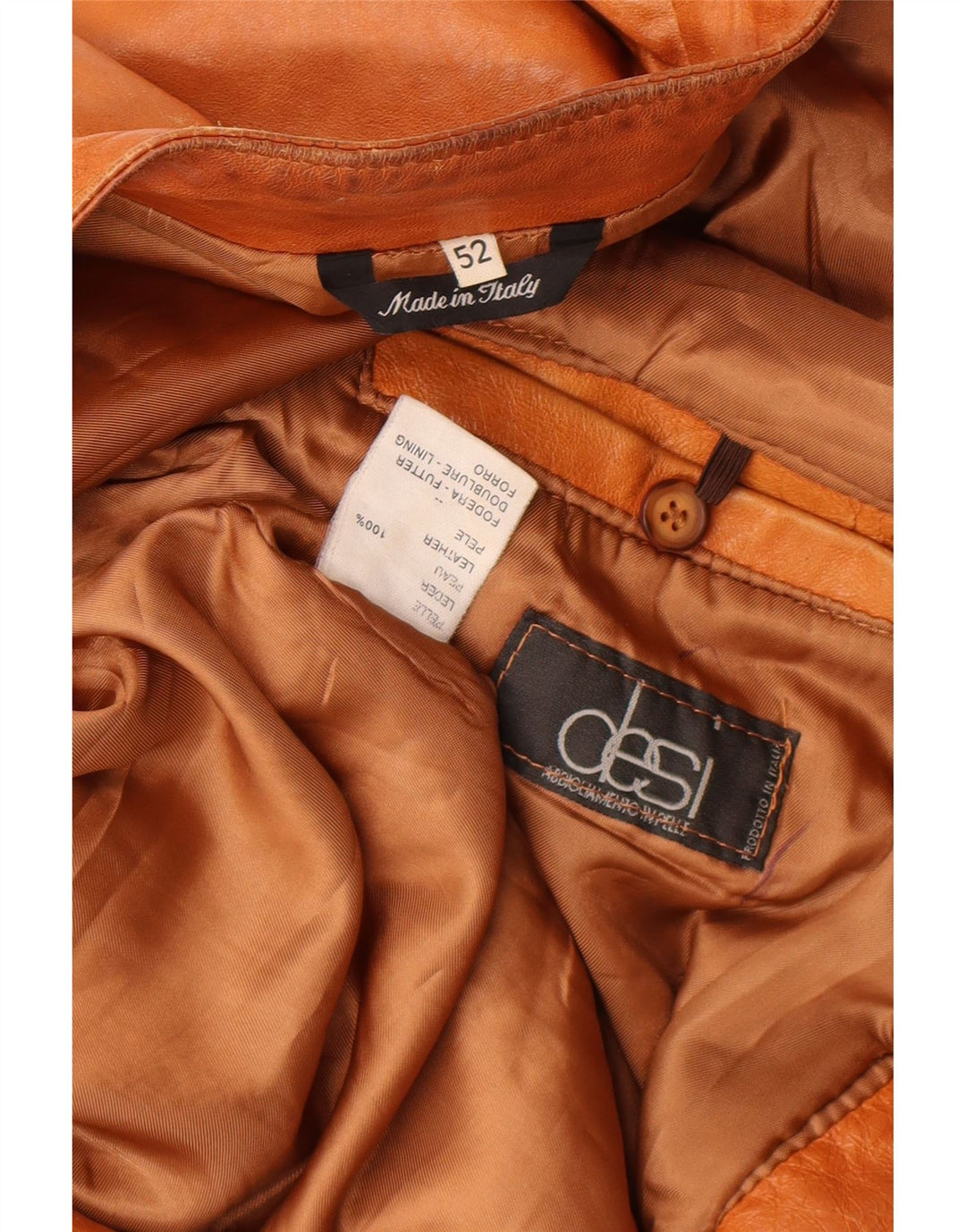 Jachetă din piele pentru bărbați Desi IT 52 XL din piele maro