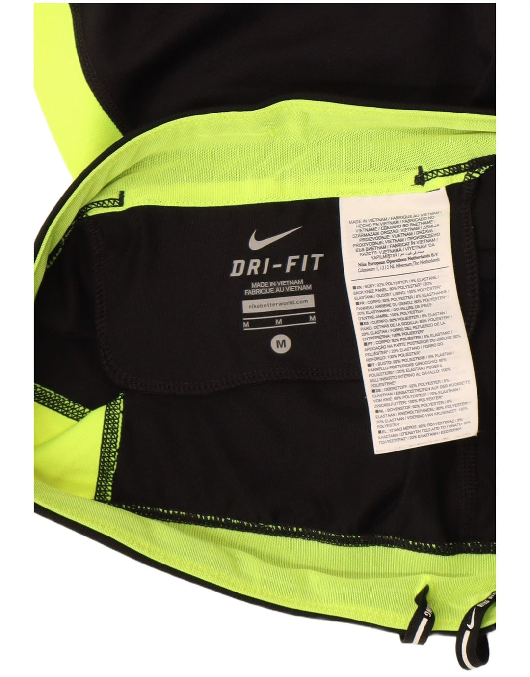 Pantaloni de trening Nike Dri Fit Capri pentru femei UK 14 Medium Black Colorblock