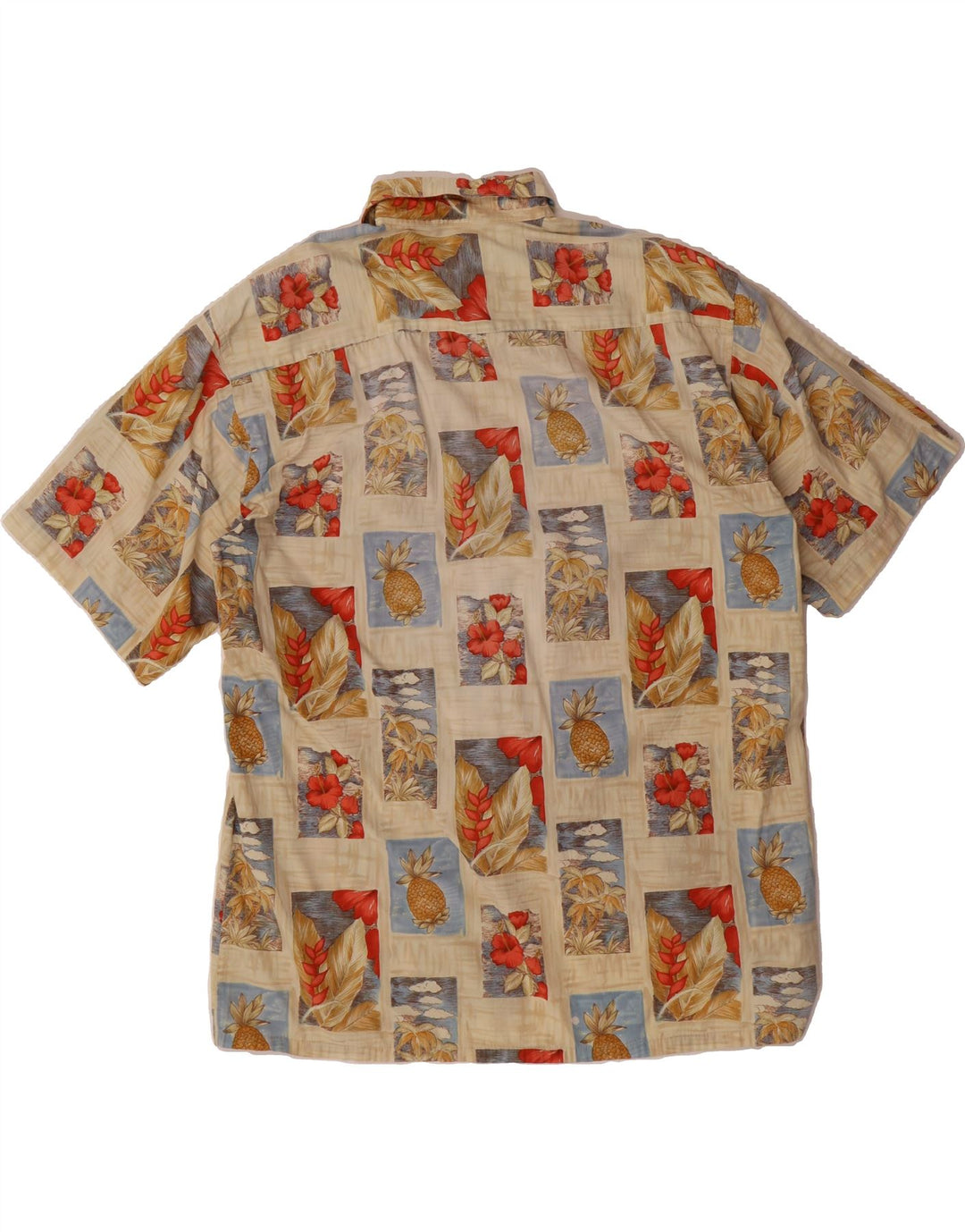 PIERRE CARDIN Mens Short Sleeve Shirt Large Multicoloured Patchwork Cotton Vintage Pierre Cardin and Second-Hand Pierre Cardin from Messina Hembry 