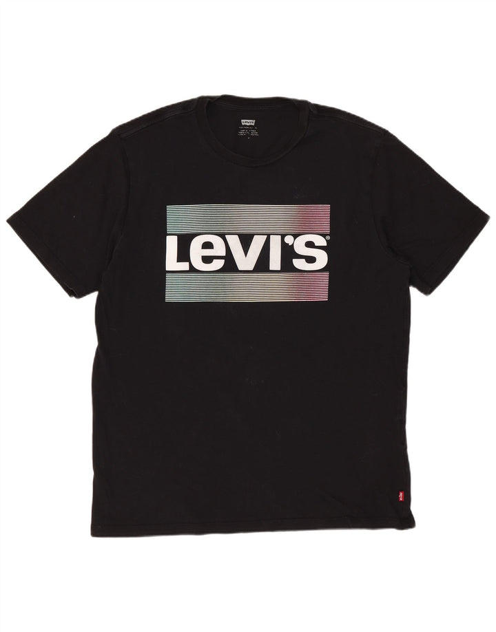Tricou grafic pentru bărbați Levi's Top mediu negru bumbac