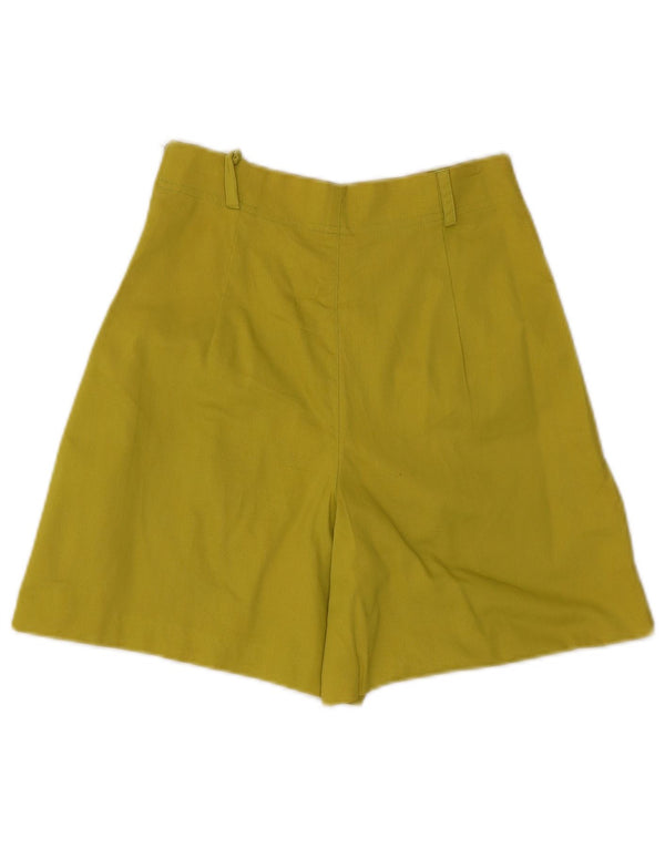 Pantaloni scurți casual pentru femei vintage cu talie înaltă IT 42 Medium W26 Bumbac galben