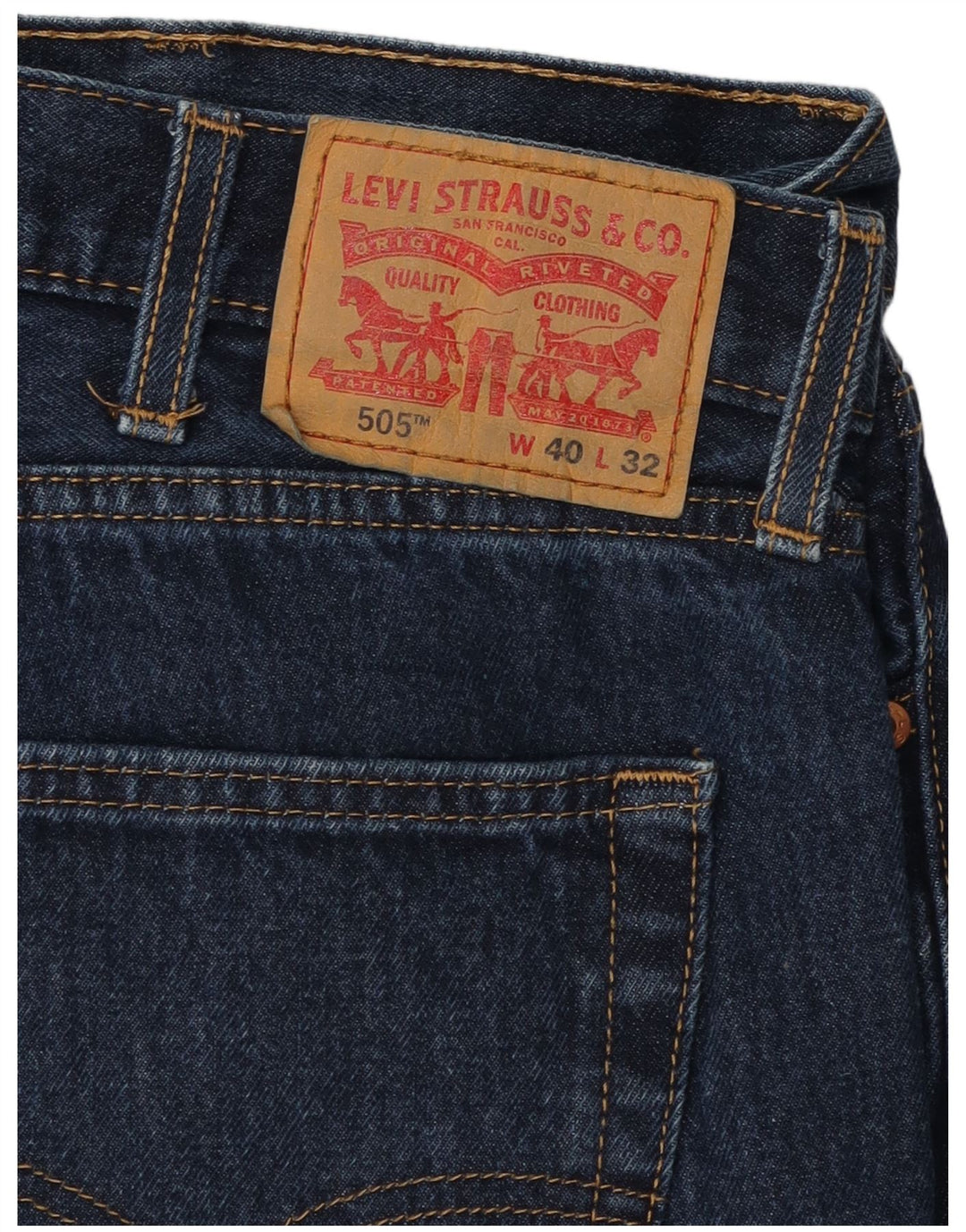 Blugi drepti pentru bărbați Levi's 505 W40 L30 bumbac bleumarin