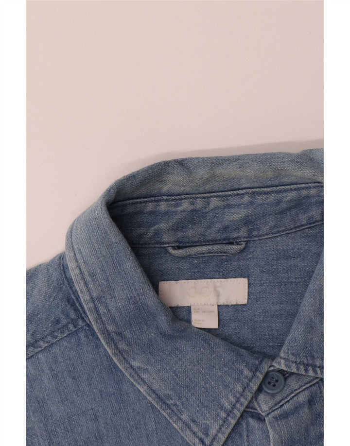 Cămașă Cos pentru bărbați din denim mare, albastru, bumbac