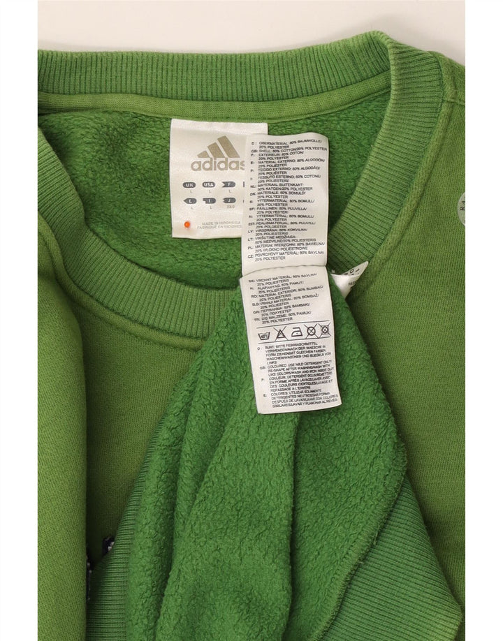 Hanorac grafic pentru bărbați ADIDAS Pulover mare din bumbac verde