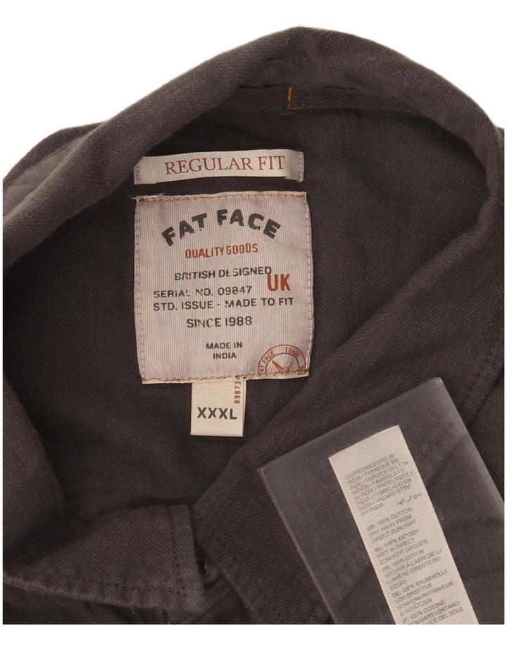 Cămașă cu mânecă scurtă pentru bărbați Fat Face, cu formă normală, 3XL, bumbac gri