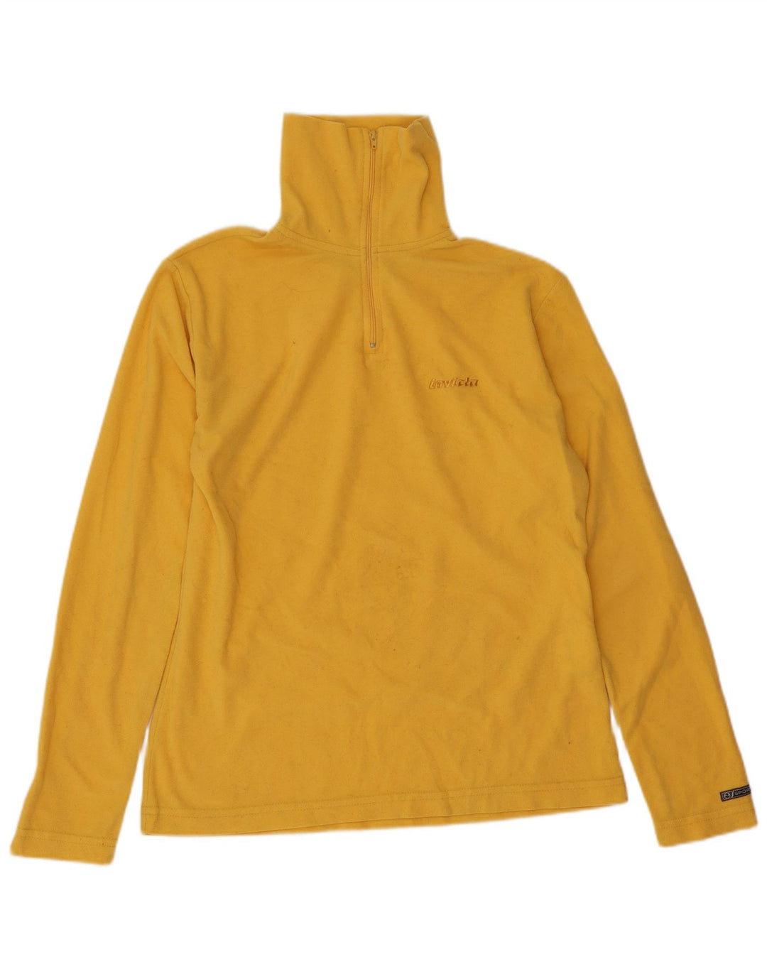 Pulover pentru femei Invicta, cu fermoar și gât, din lână UK 12, poliester galben mediu
