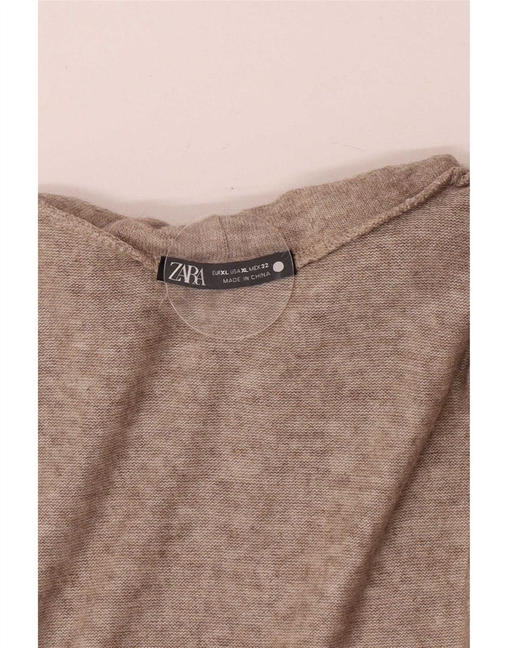 Bluză pentru femei Zara cu gât rulat, UK 18 XL, maro