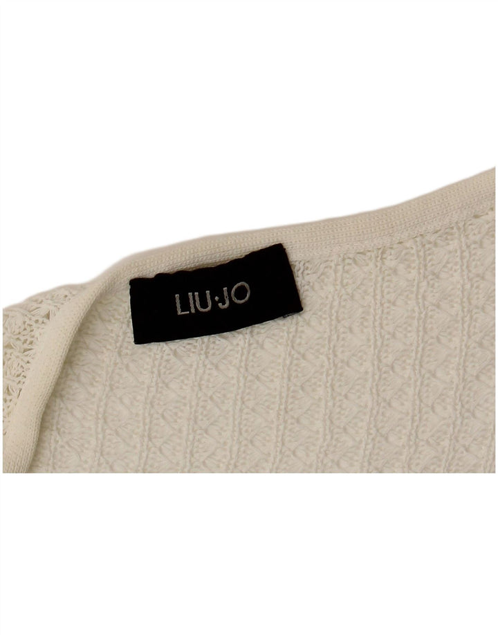 LIU JO Womens Cardigan Top UK 2 2XS White