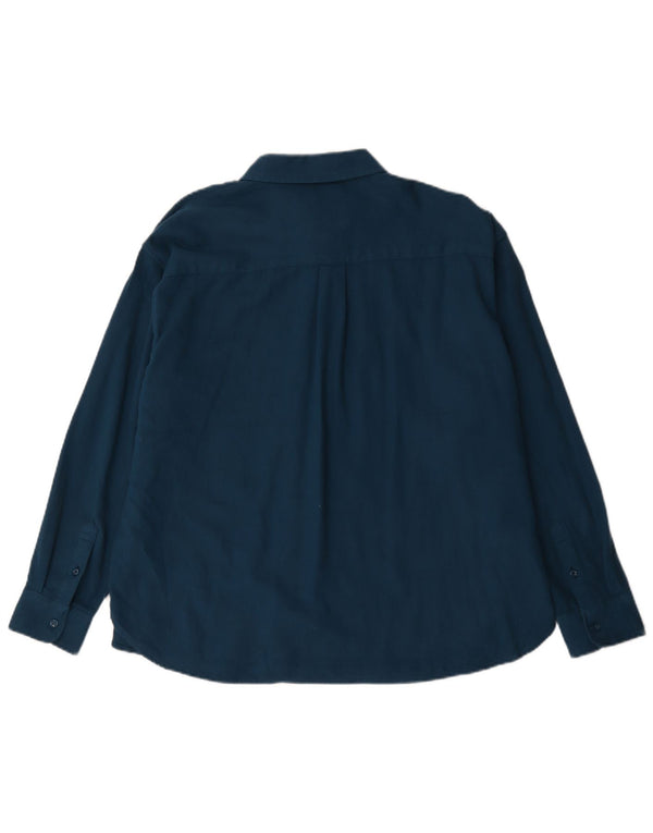 Crew Clothing Cămașă relaxată pentru femei UK 16, mare, albastru, bumbac