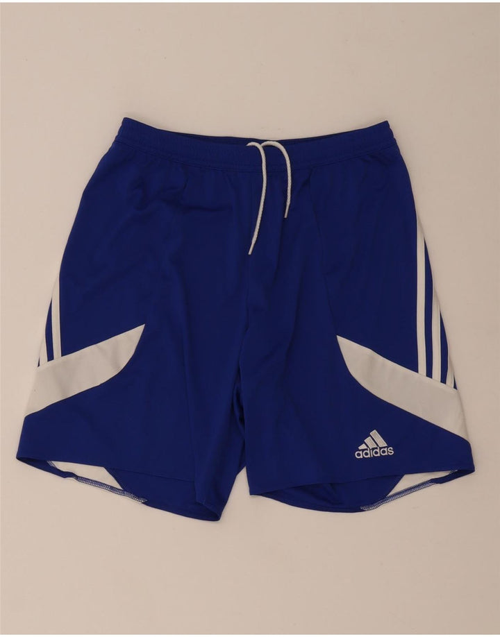 Pantaloni scurți sport pentru bărbați Adidas Climalite, albastru mediu, poliester color bloc