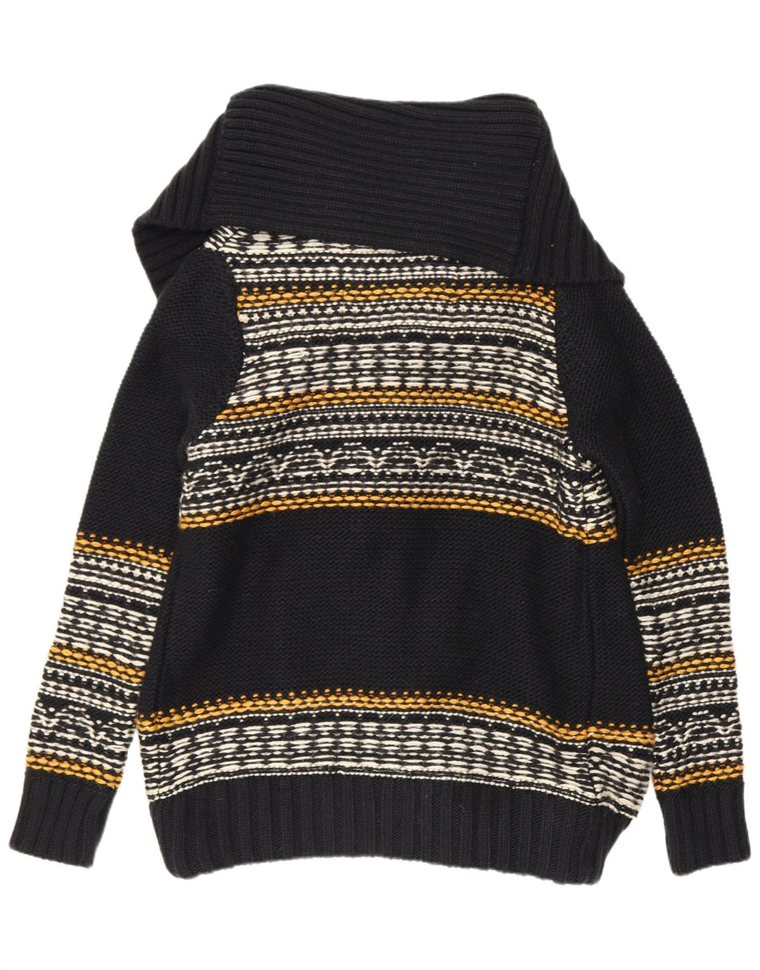 Pulover cardigan deschis pentru femei Superdry UK 14 Medium Black Striped Acrylic