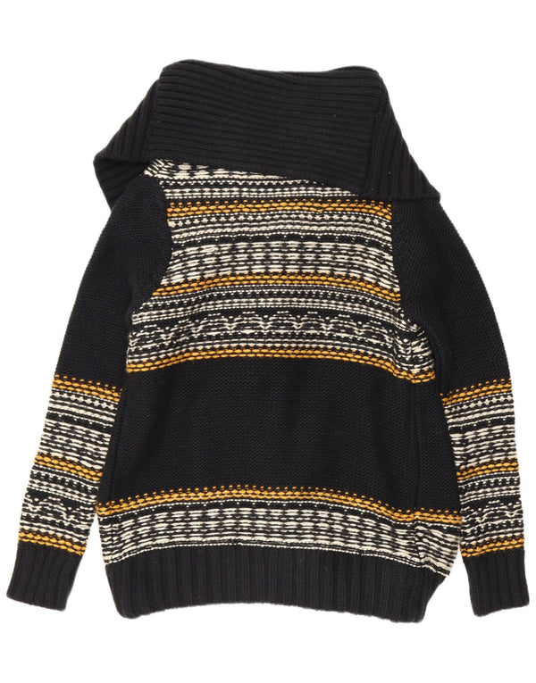Pulover cardigan deschis pentru femei Superdry UK 14 Medium Black Striped Acrylic