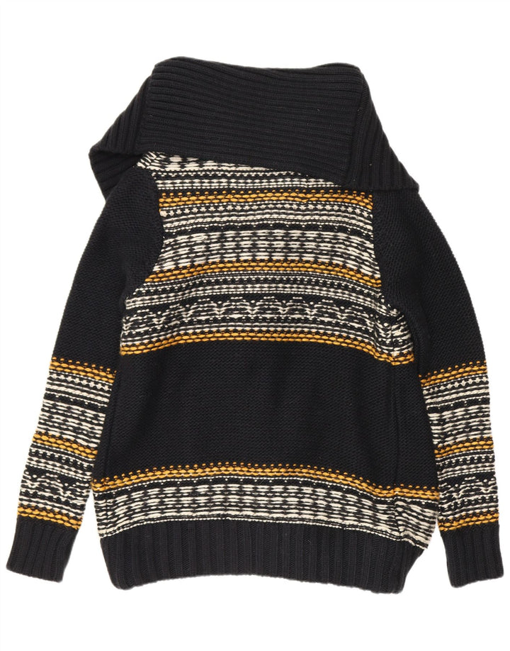 Pulover cardigan deschis pentru femei Superdry UK 14 Medium Black Striped Acrylic