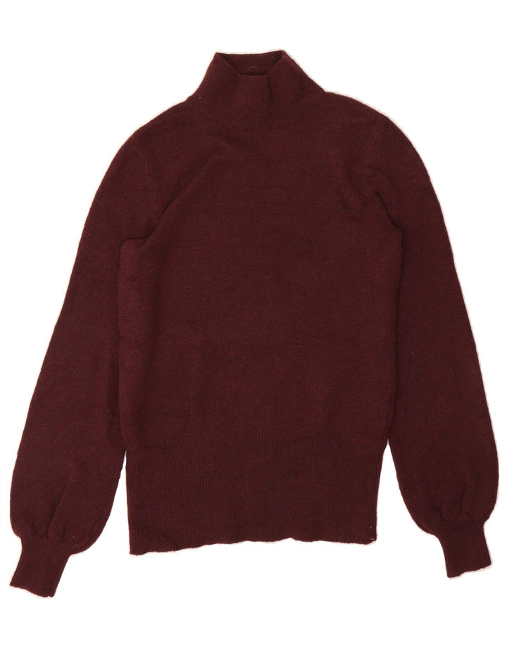 OASIS Womens Turtle Neck Jumper Sweater UK 6 XS Maroon Polyester Vintage Oasis and Second-Hand Oasis from Messina Hembry 