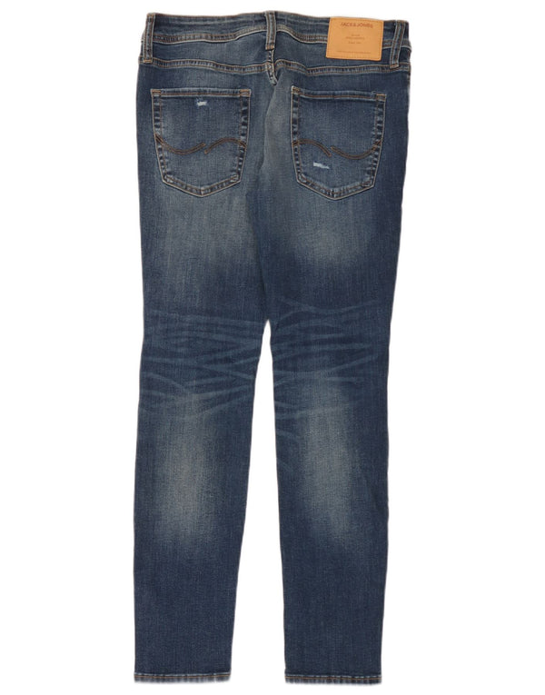 Blugi skinny învechiți pentru bărbați Jack & Jones W32 L30 bumbac albastru