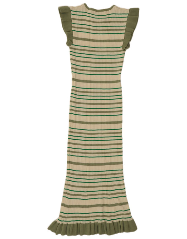 Rochie tricou Oasis pentru femei UK 12 Viscoză cu dungi verzi medii