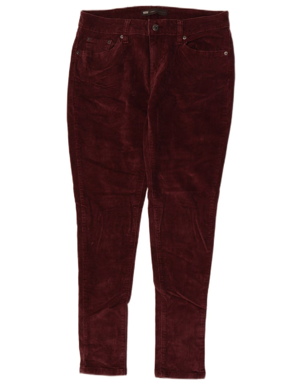 LEVI'S Womens Legging Corduroy Trousers W31 L30 Burgundy Cotton