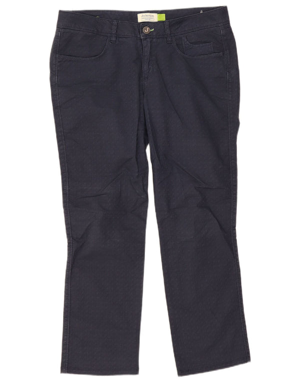 Pantaloni casual drepti pentru femei Jeckerson W31 L28 bleumarin geometric