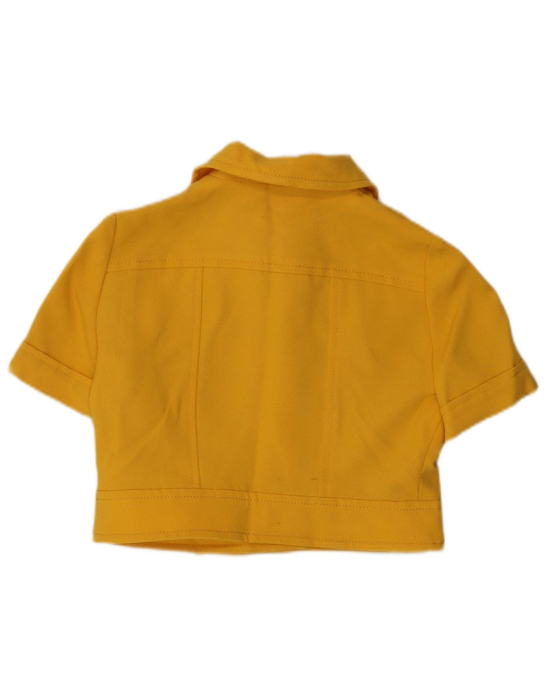 Jachetă pentru femei VINTAGE cu mânecă scurtă, cu 4 nasturi, galben mediu, UK 14