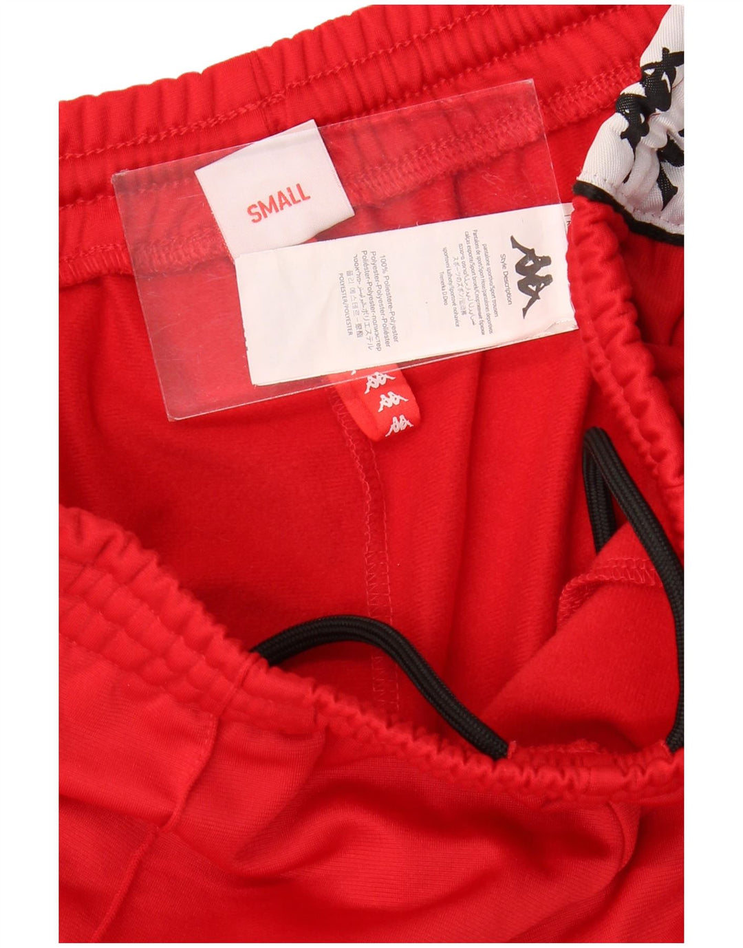 Pantaloni de trening cu grafică pentru bărbați Kappa, roșu, poliester color bloc
