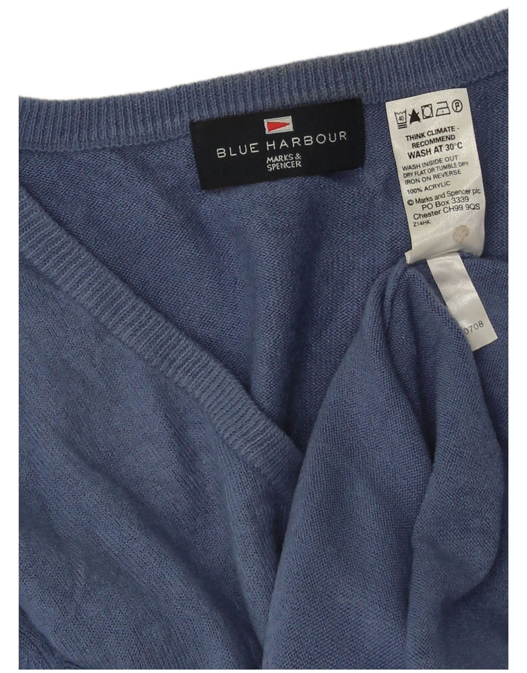 Pulover Marks & Spencer pentru bărbați, Blue Harbour, cu decolteu în V, mare, bleumarin