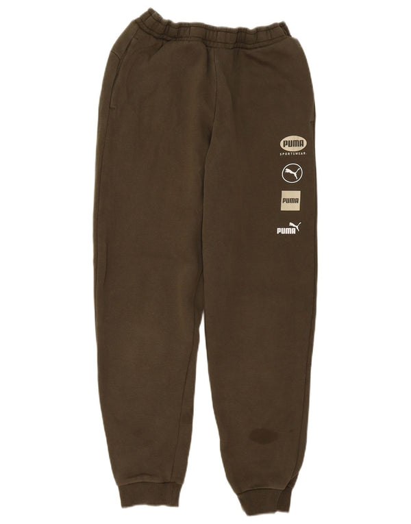 Puma Băieți Pantaloni De Trening Grafic Joggeri 13-14 Ani Kaki Bumbac