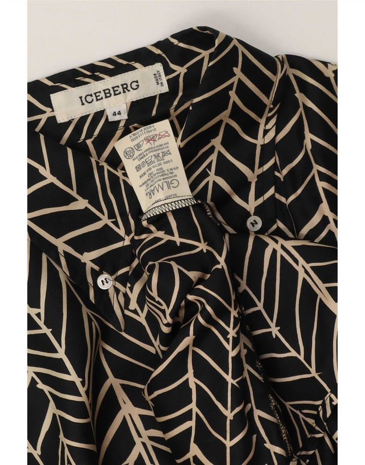Bluză Cămașă Femei Iceberg IT 44 Medium Negru Geometric Mătase