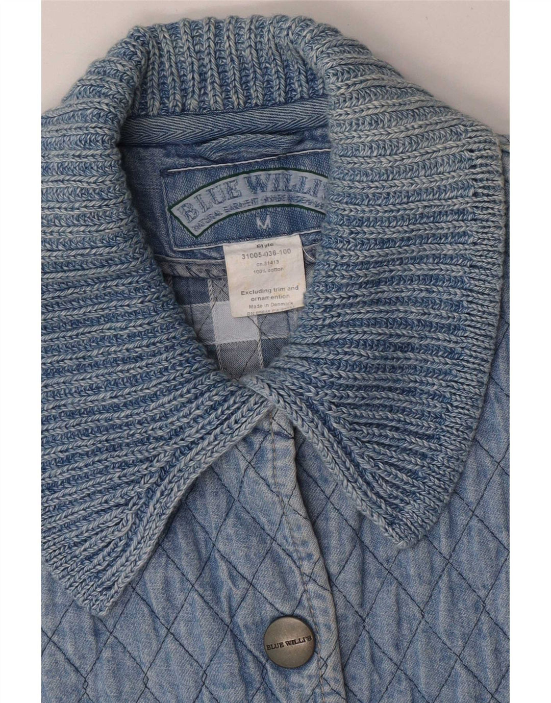 Blue Willi's Gilet de denim matlasat pentru femei UK 14 Bumbac mediu