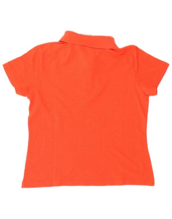 Diadora Womens Polo Shirt UK 14 Medium Orange Cotton