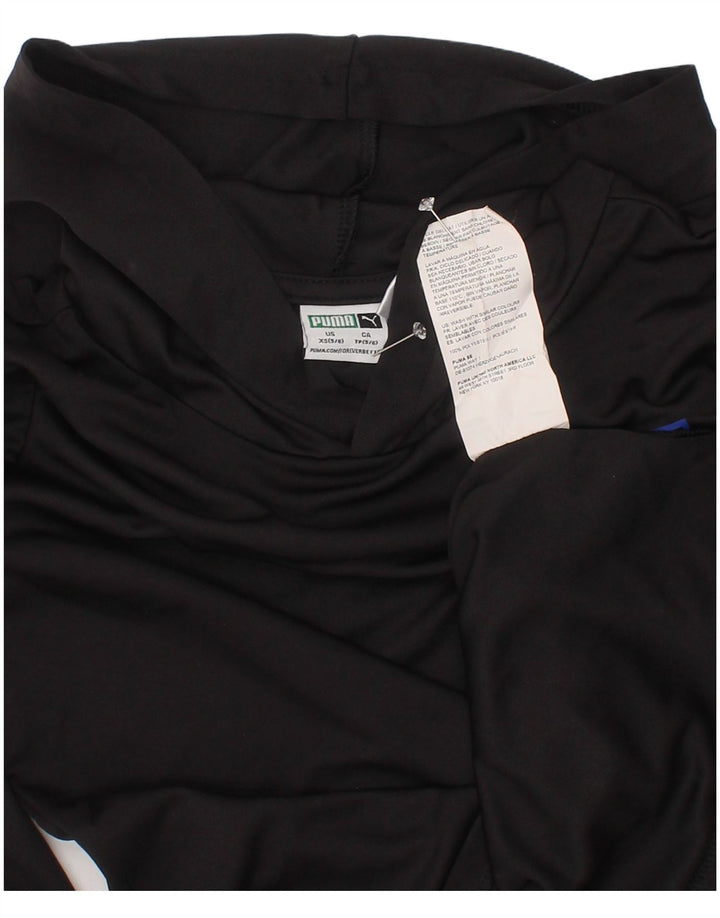 Puma Boys Hooded Graphic Top Manecă lungă 5-6 Ani XS Negru Poliester
