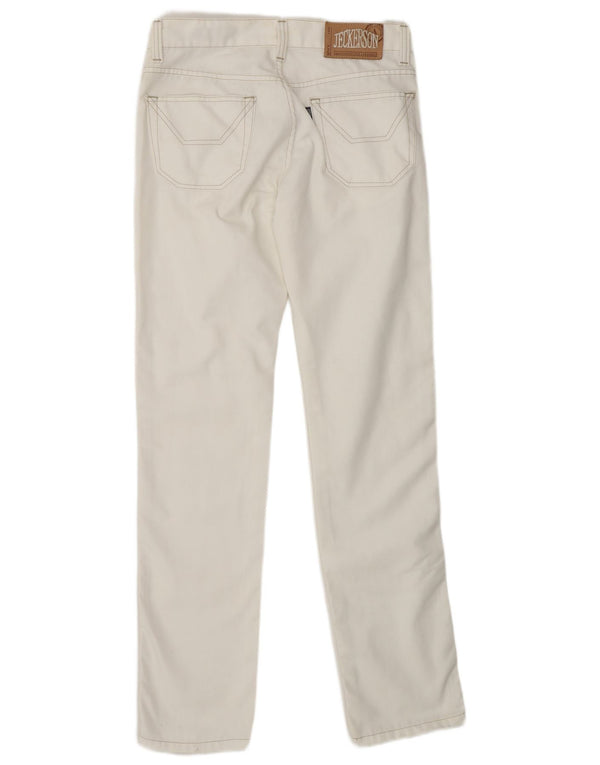 Blugi drepti pentru femei JECKERSON L30 L32 Bumbac alb