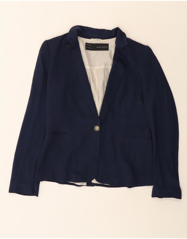 Blazer pentru femei Zara, cu 1 nasture, UK 14, mare, bleumarin