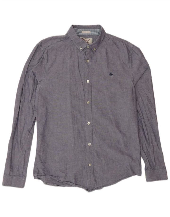 Cămașă pentru bărbați Penguin Heritage Slim Fit, bumbac albastru mediu