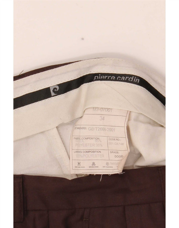 Pantaloni de costum pentru bărbați Pierre Cardin L34 L29 Lână maro
