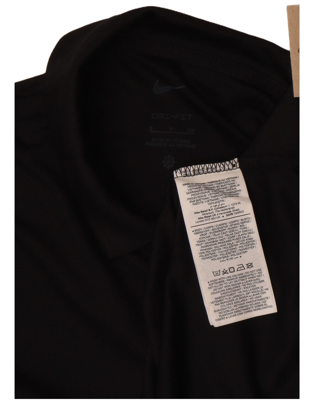 Tricou polo cu mânecă lungă Nike Dri Fit pentru femei, poliester negru mic