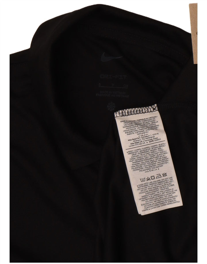 Tricou polo cu mânecă lungă Nike Dri Fit pentru femei, poliester negru mic
