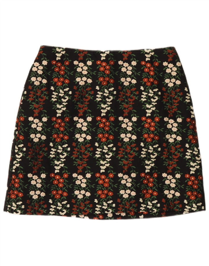 Fusta mini pentru femei Oasis UK 12 Medium W30 Poliester floral negru