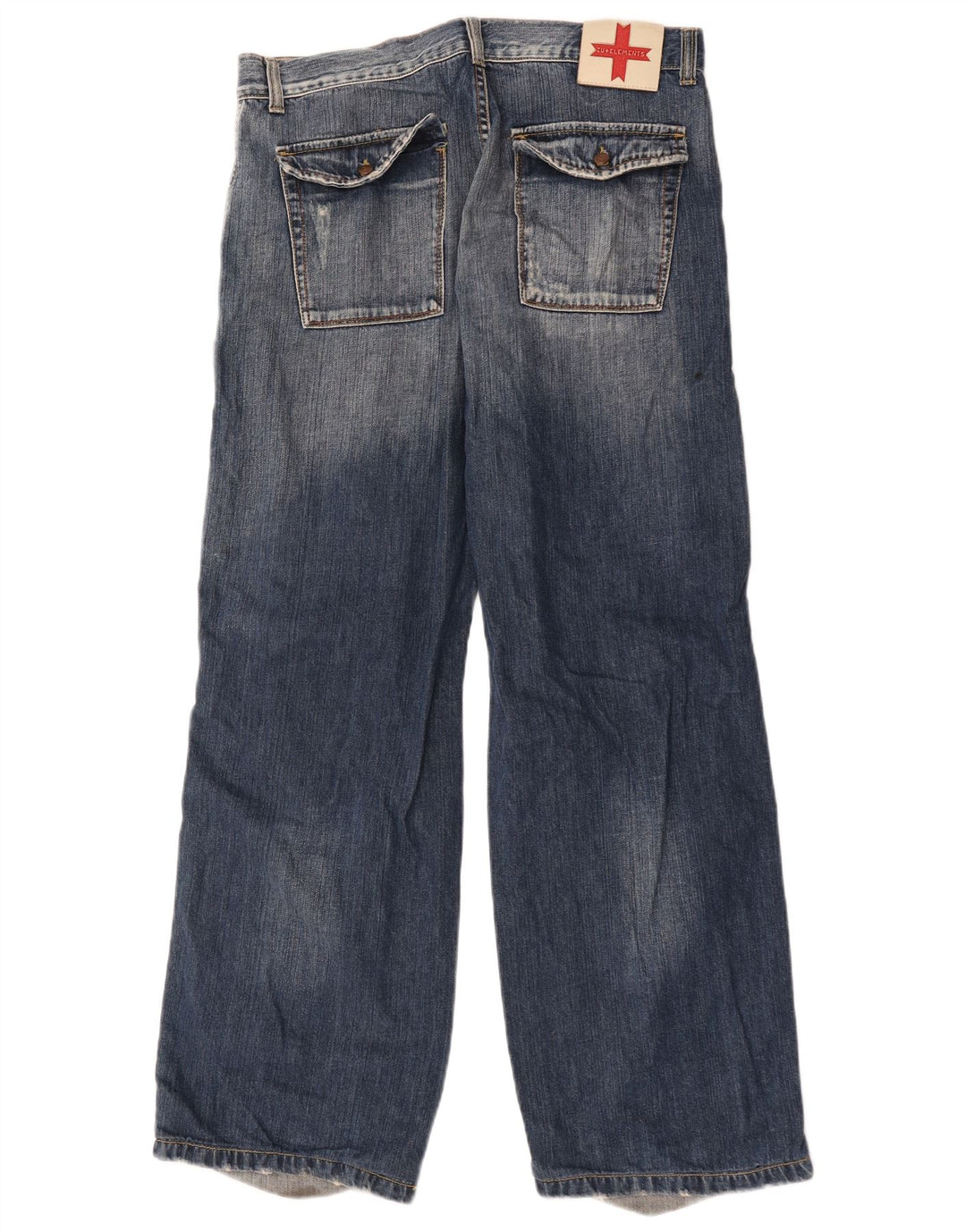Zu Elements Blugi Cargo Loose pentru bărbați W33 L31 Bumbac colorblock bleumarin