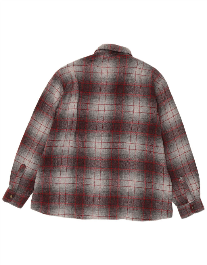 Cămașă de flanel pentru bărbați VINTAGE XL Burgundy Check